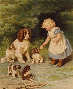 Las mascotas de Lena, ilustración de principios del siglo XX de Anonymous